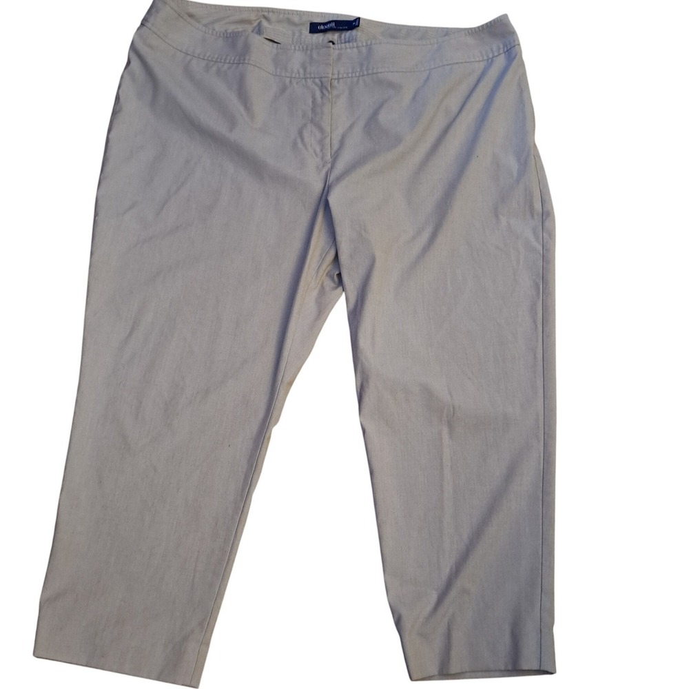 Eloquii Classic Fit Tan Cropped‎ Pants Womens Plus Size 20W Career Beige Khaki